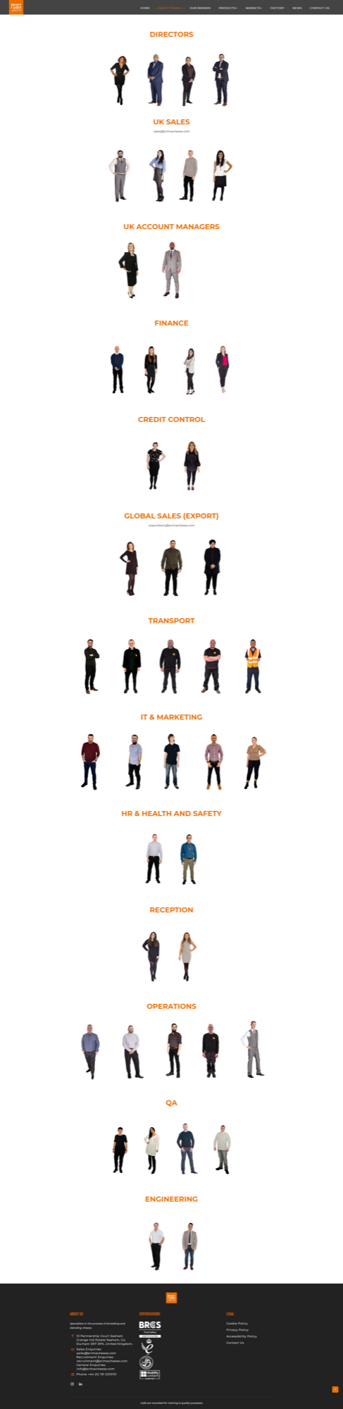 Prima Cheese — team page