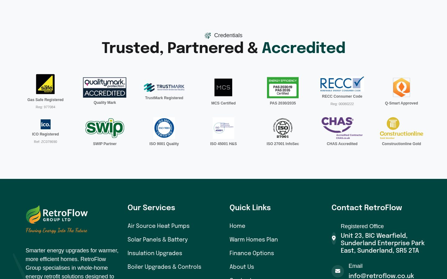 RetroFlow accreditations strip