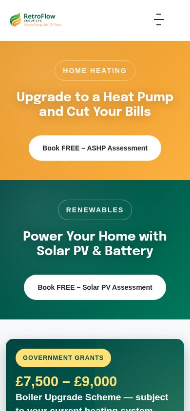 RetroFlow homepage on a phone