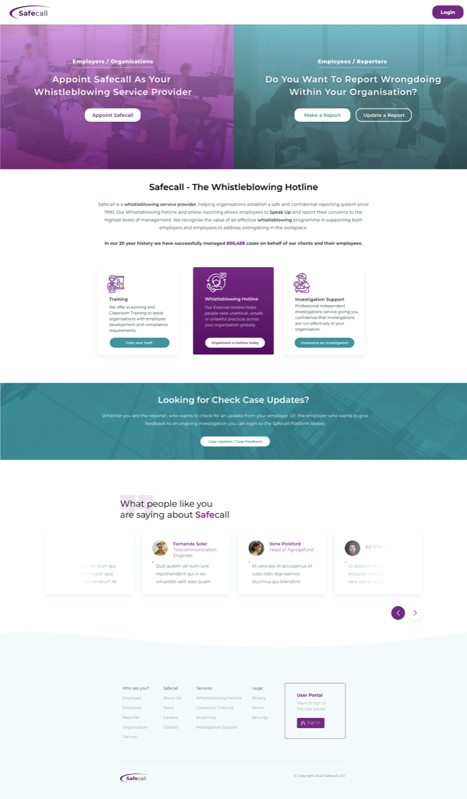 Safecall Full website