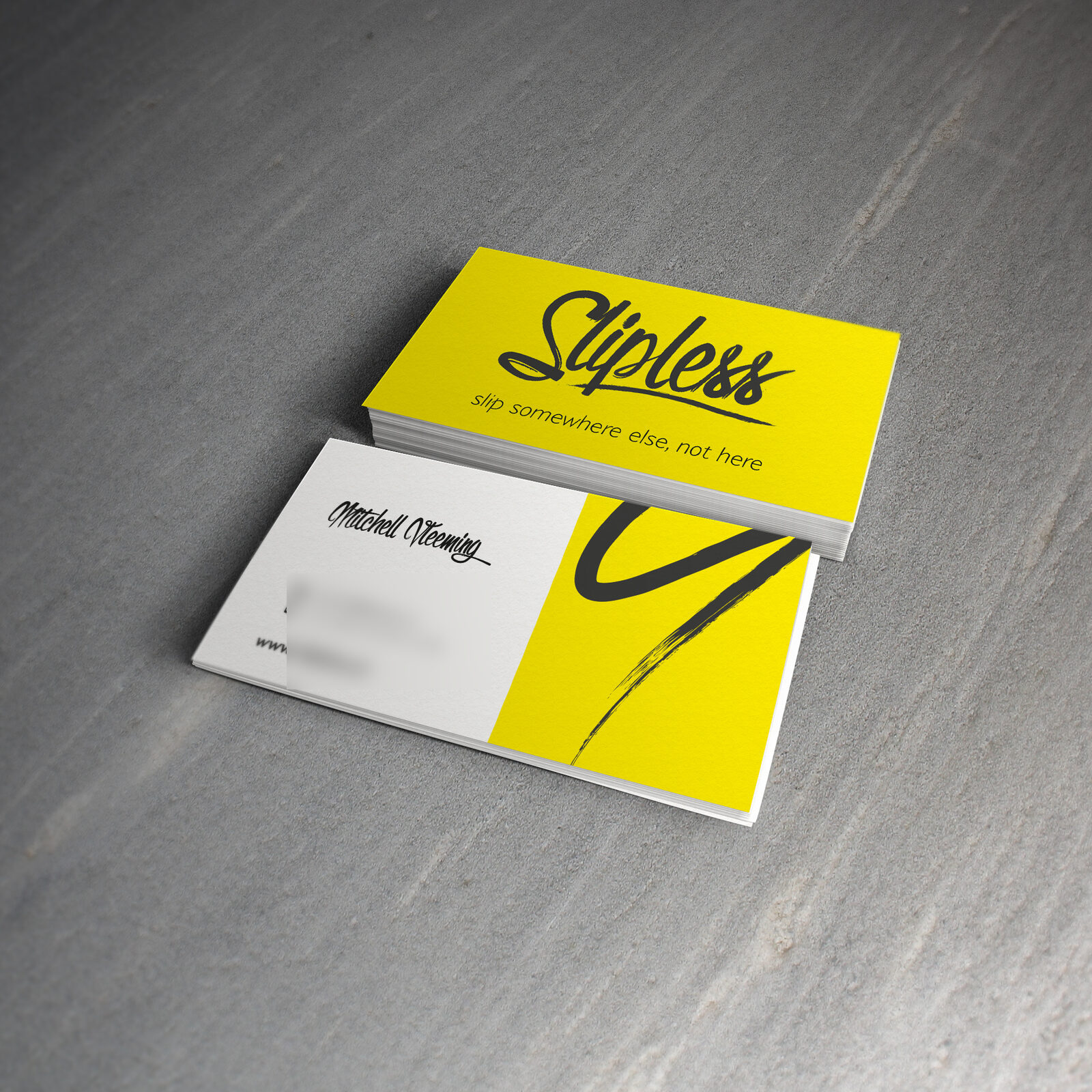Slipless business cards