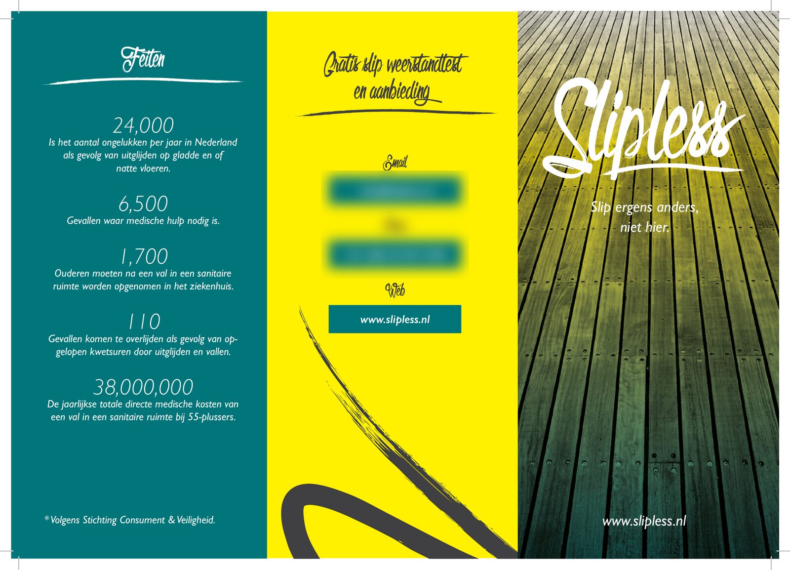 Slipless Dutch tri-fold brochure, outside