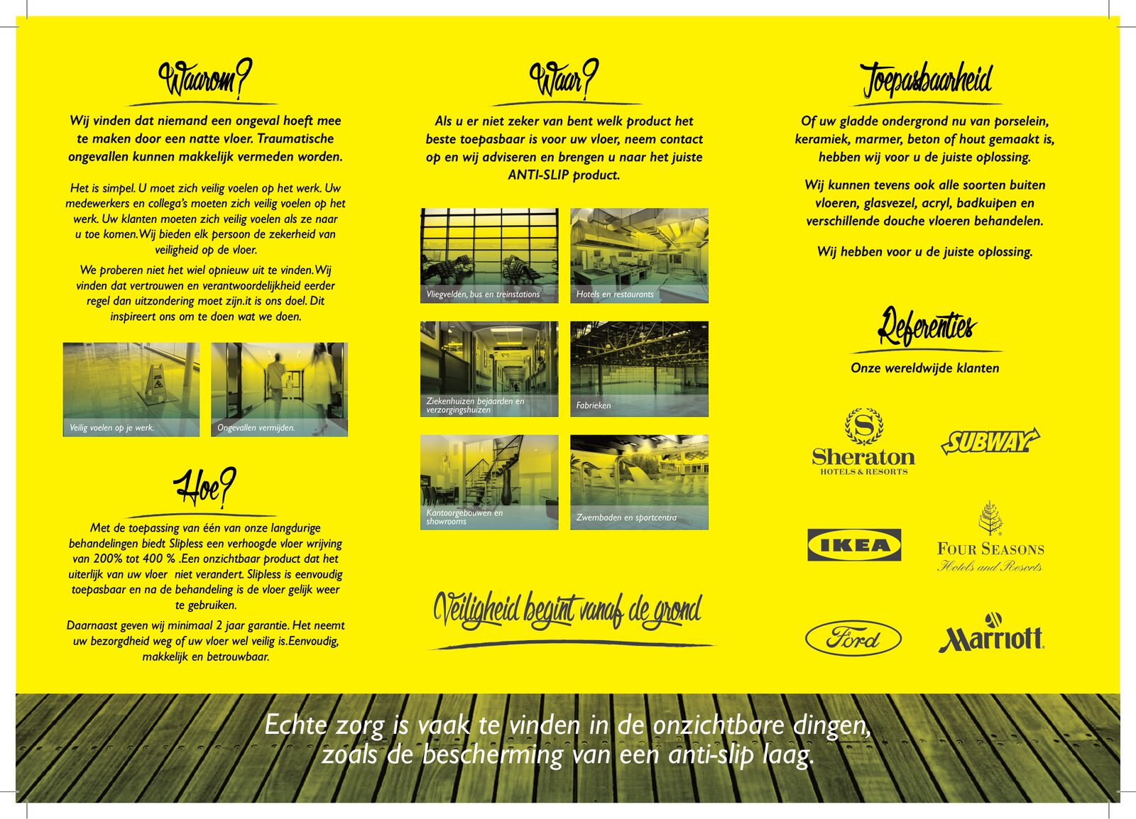 Slipless tri-fold brochure, yellow version