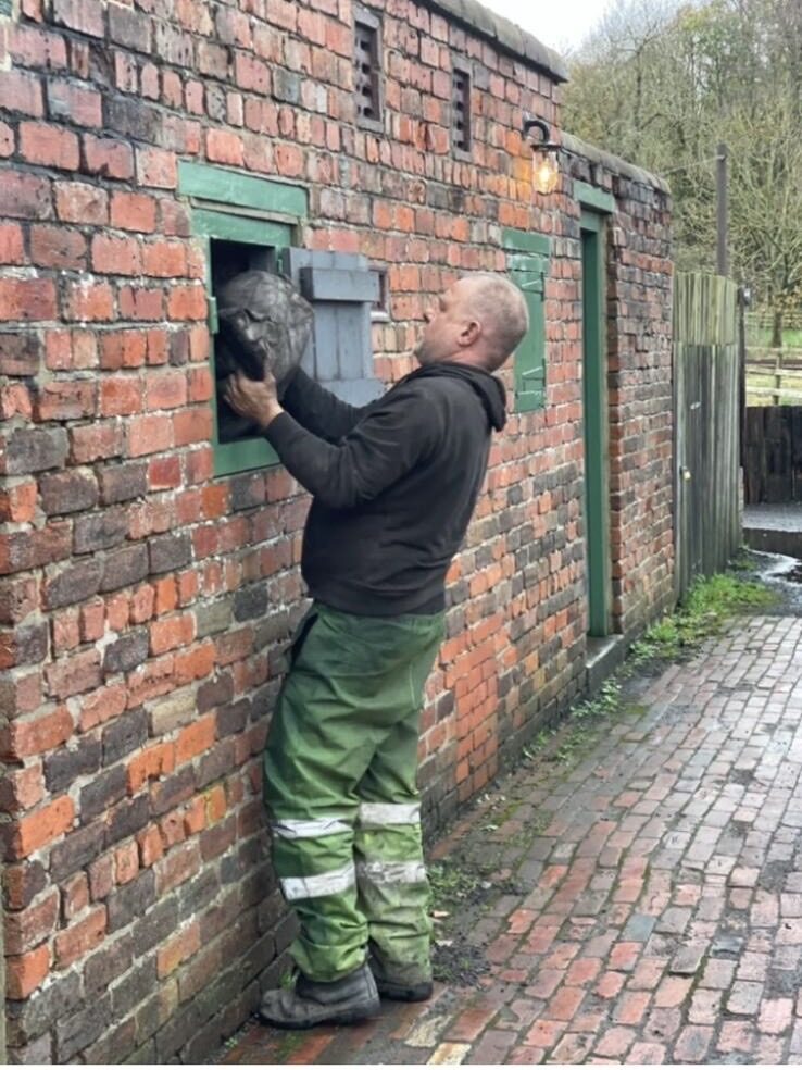 Coal delivered through a coal hatch