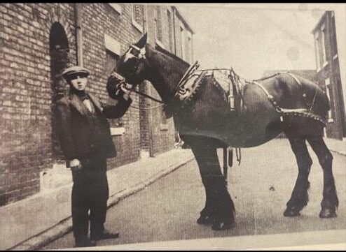 Archive photo of the family coal round with horse and cart