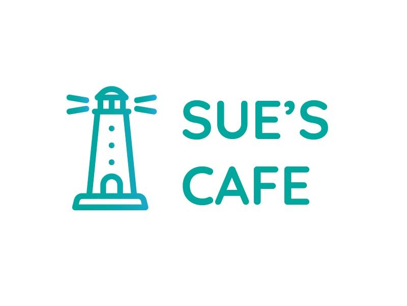 Logo concept: teal lighthouse icon