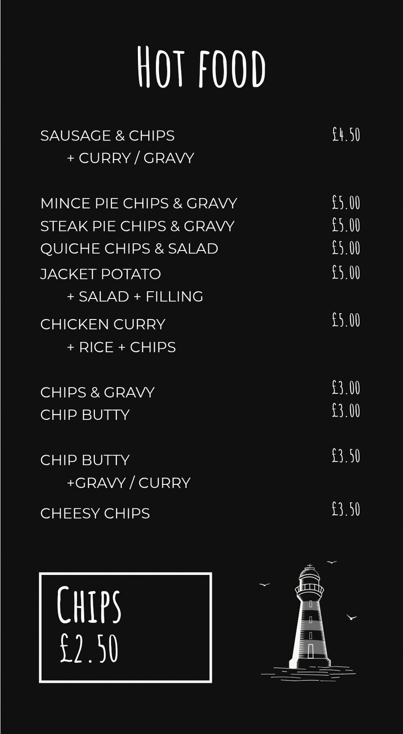 Hot food menu board