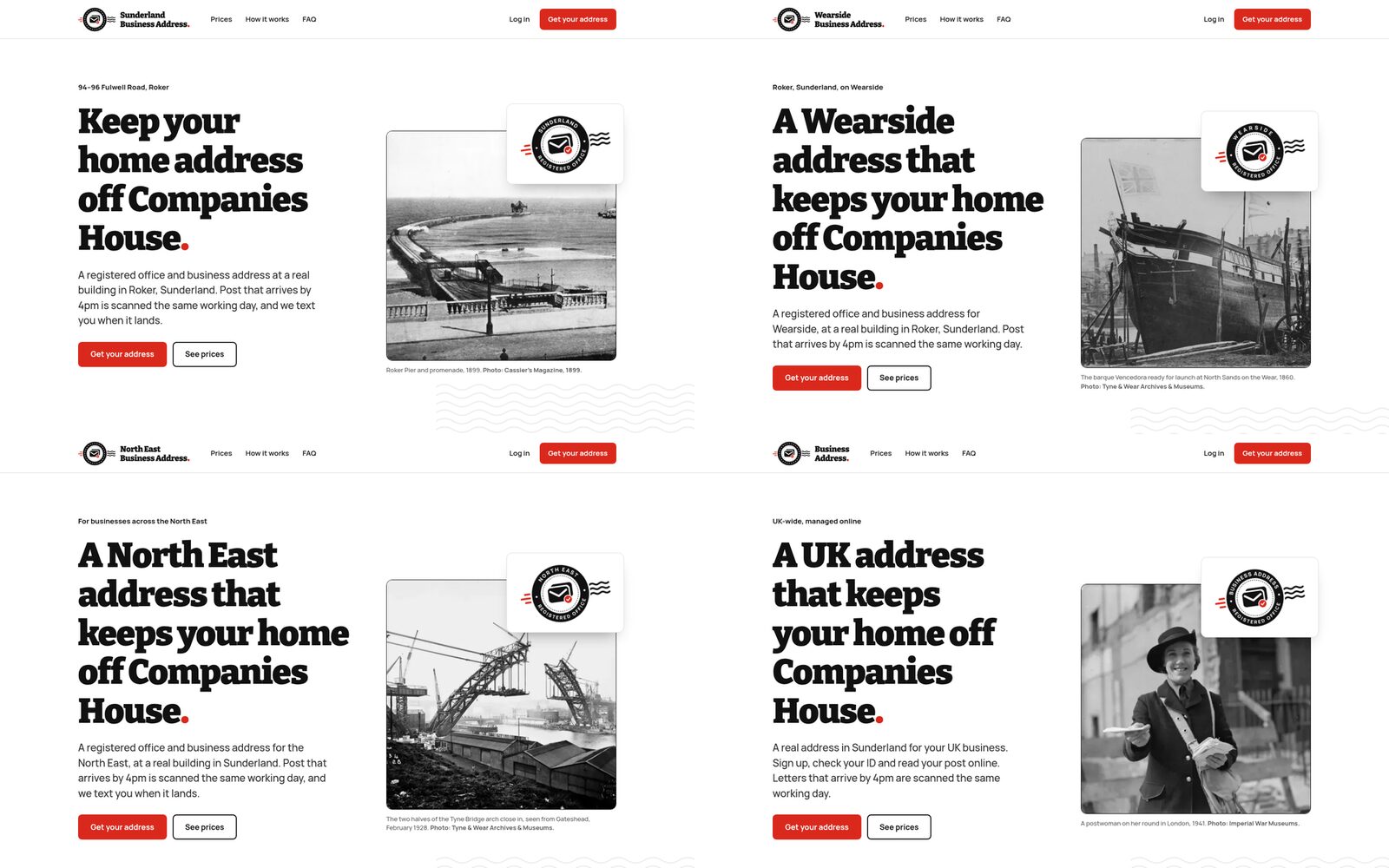 Sunderland, Wearside, North East and UK Business Address homepages