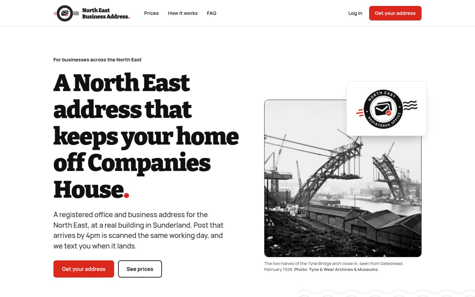 North East Business Address homepage