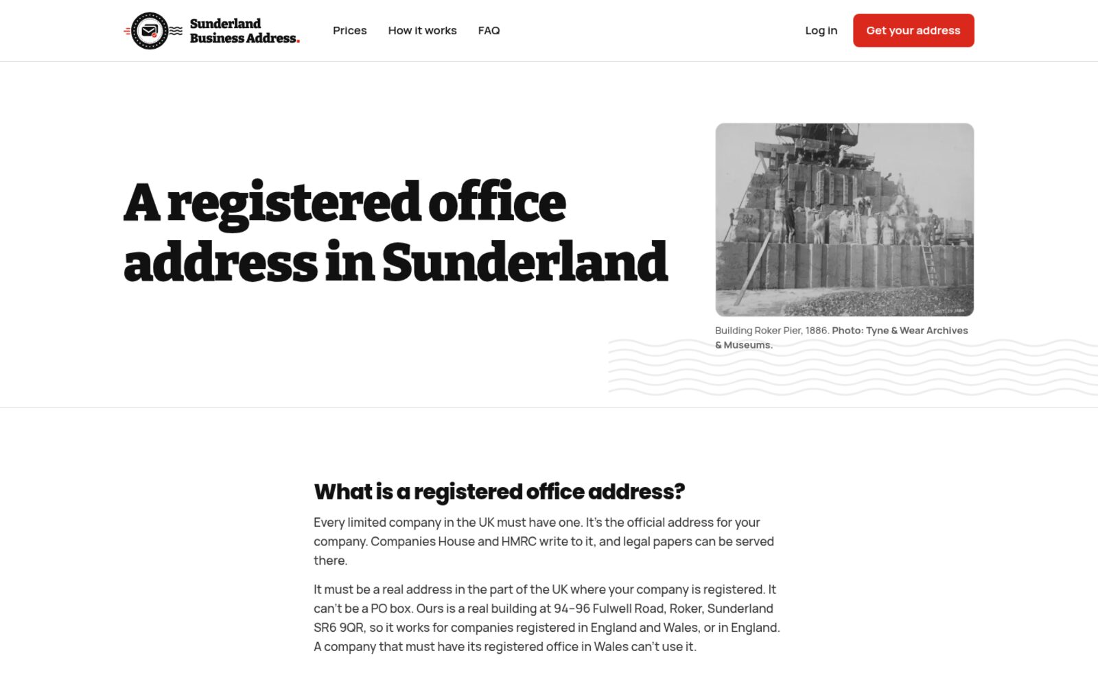 Registered office address in Sunderland page