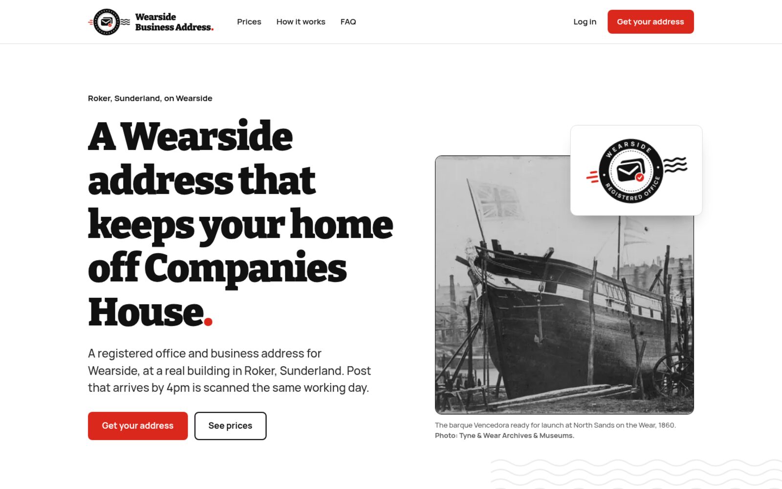 Wearside Business Address homepage