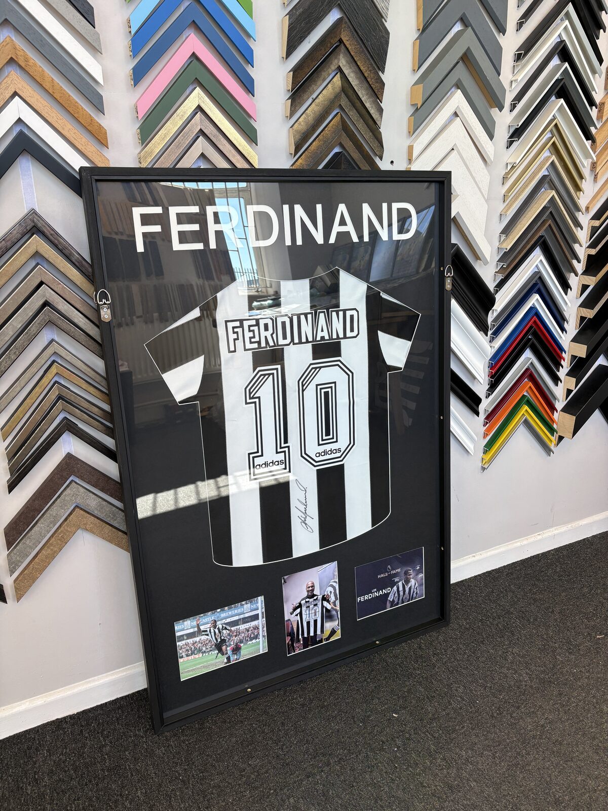 Signed Newcastle United shirt framed by The Framing Department