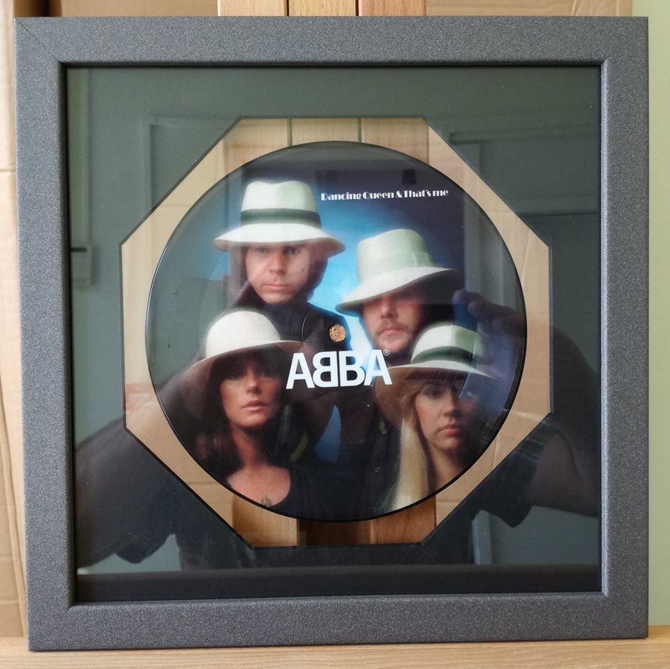 ABBA record framed with an octagonal mount