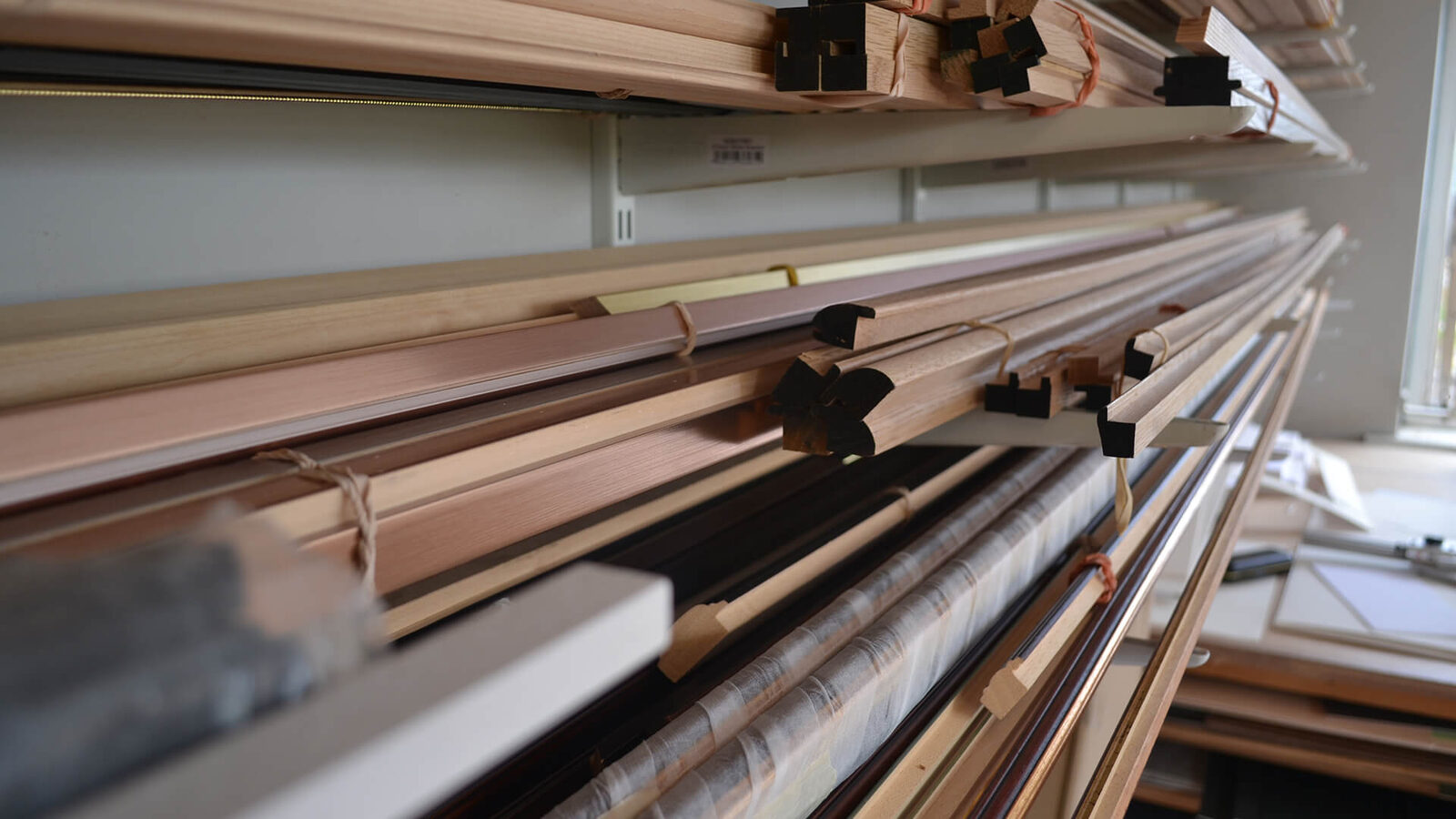 Frame moulding lengths in the Alnwick workshop