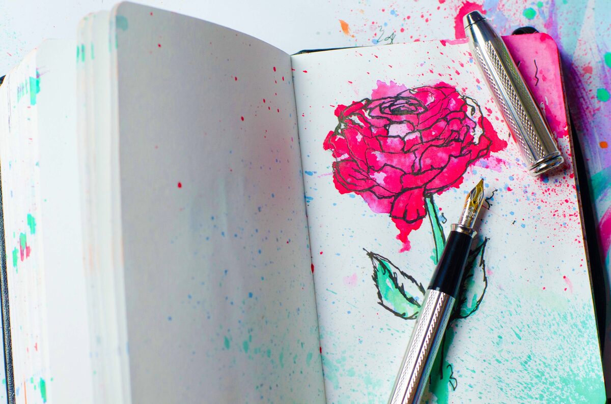 The Pen Shop Inktober: rose drawn with a Cross Townsend