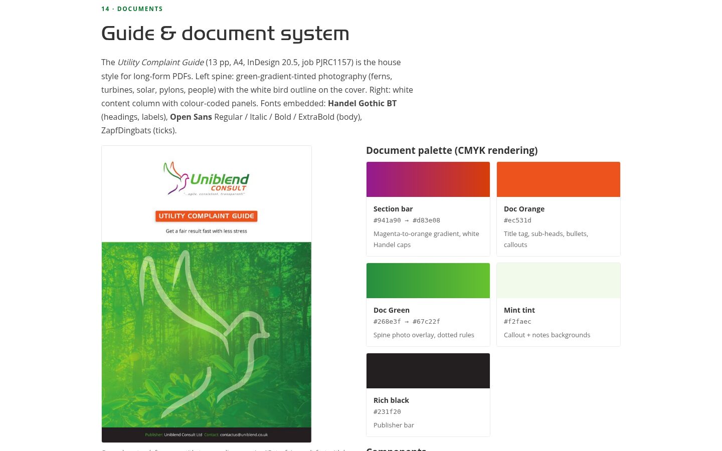 Uniblend brand book document system