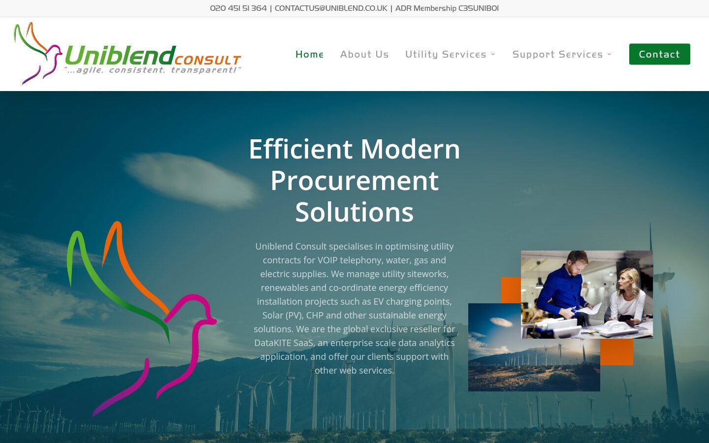 Uniblend Consult homepage