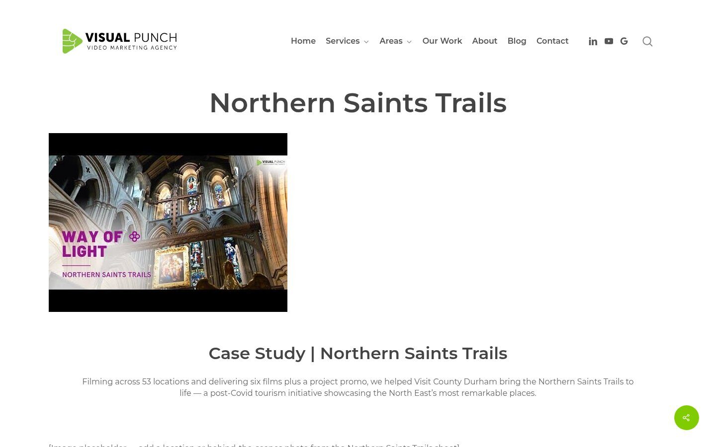 Visual Punch Northern Saints Trails case study page